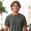 image:imageDALIX Lil Heart Midweight Cotton Short Sleeve Summer Tee MensAsphalt Gray