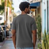 image:imageDALIX Lil Heart Midweight Cotton Short Sleeve Summer Tee MensAsphalt Gray