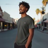 image:imageDALIX Lil Heart Midweight Cotton Short Sleeve Summer Tee MensAsphalt Gray
