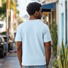 image:imageDALIX Lil Heart Midweight Cotton Short Sleeve Summer Tee MensBaby Blue