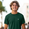 image:imageDALIX Lil Heart Midweight Cotton Short Sleeve Summer Tee MensForest Green