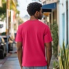image:imageDALIX Lil Heart Midweight Cotton Short Sleeve Summer Tee MensFuchsia