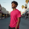 image:imageDALIX Lil Heart Midweight Cotton Short Sleeve Summer Tee MensFuchsia