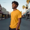 image:imageDALIX Lil Heart Midweight Cotton Short Sleeve Summer Tee MensGold