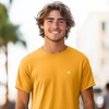 image:imageDALIX Lil Heart Midweight Cotton Short Sleeve Summer Tee MensGold