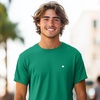 image:imageDALIX Lil Heart Midweight Cotton Short Sleeve Summer Tee MensKelly Green