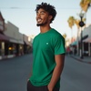 image:imageDALIX Lil Heart Midweight Cotton Short Sleeve Summer Tee MensKelly Green