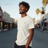 image:imageDALIX Lil Heart Midweight Cotton Short Sleeve Summer Tee MensNatural