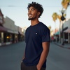 image:imageDALIX Lil Heart Midweight Cotton Short Sleeve Summer Tee MensNavy Blue