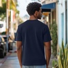 image:imageDALIX Lil Heart Midweight Cotton Short Sleeve Summer Tee MensNavy Blue