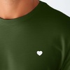 image:imageDALIX Lil Heart Midweight Cotton Short Sleeve Summer Tee MensOlive