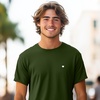 image:imageDALIX Lil Heart Midweight Cotton Short Sleeve Summer Tee MensOlive