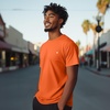 image:imageDALIX Lil Heart Midweight Cotton Short Sleeve Summer Tee MensOrange