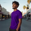 image:imageDALIX Lil Heart Midweight Cotton Short Sleeve Summer Tee MensPurple