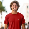 image:imageDALIX Lil Heart Midweight Cotton Short Sleeve Summer Tee MensRed