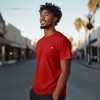 image:imageDALIX Lil Heart Midweight Cotton Short Sleeve Summer Tee MensRed