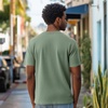 image:imageDALIX Lil Heart Midweight Cotton Short Sleeve Summer Tee MensSage