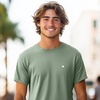 image:imageDALIX Lil Heart Midweight Cotton Short Sleeve Summer Tee MensSage