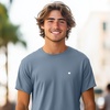 image:imageDALIX Lil Heart Midweight Cotton Short Sleeve Summer Tee MensSlate Gray