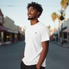 image:imageDALIX Lil Heart Midweight Cotton Short Sleeve Summer Tee MensWhite