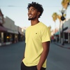 image:imageDALIX Lil Heart Midweight Cotton Short Sleeve Summer Tee MensYellow