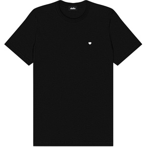 image:imageDALIX Lil Heart Midweight Cotton Short Sleeve Summer Tee MensBlack
