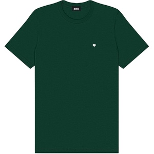 image:imageDALIX Lil Heart Midweight Cotton Short Sleeve Summer Tee MensForest Green