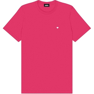 image:imageDALIX Lil Heart Midweight Cotton Short Sleeve Summer Tee MensFuchsia