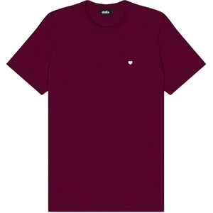 image:imageDALIX Lil Heart Midweight Cotton Short Sleeve Summer Tee MensMaroon