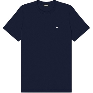 image:imageDALIX Lil Heart Midweight Cotton Short Sleeve Summer Tee MensNavy Blue