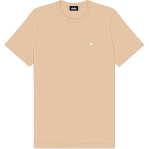 image:imageDALIX Lil Heart Midweight Cotton Short Sleeve Summer Tee MensSand