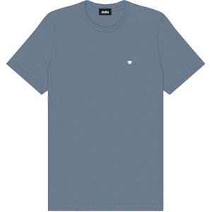 image:imageDALIX Lil Heart Midweight Cotton Short Sleeve Summer Tee MensSlate Gray