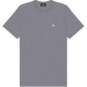 image:imageDALIX Lil Heart Midweight Cotton Short Sleeve Summer Tee MensStorm Gray