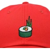 image:imageDALIX Sushi Roll Embroidered Maki Cotton Dad Hat Baseball Cap Adjustable WomensRed