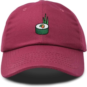 image:imageDALIX Sushi Roll Embroidered Maki Cotton Dad Hat Baseball Cap Adjustable WomensMaroon
