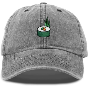 image:imageDALIX Sushi Roll Embroidered Maki Cotton Dad Hat Baseball Cap Adjustable WomensWashed Black