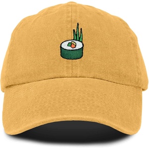 image:imageDALIX Sushi Roll Embroidered Maki Cotton Dad Hat Baseball Cap Adjustable WomensWashed Gold
