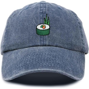image:imageDALIX Sushi Roll Embroidered Maki Cotton Dad Hat Baseball Cap Adjustable WomensWashed Navy Blue