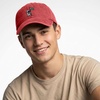 image:imageDALIX Moon Mission USA Flag Embroidered Dad Hat Adjustable Cotton Baseball Cap Americana Hat MensWashed Red