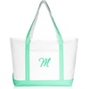 image:imageDALIX Womens Premium Tote Bag Shoulder Bags Monogrammed Mint Green A  ZM