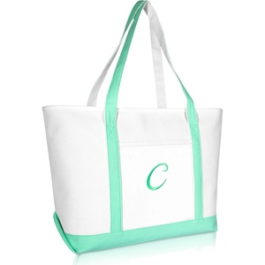 image:imageDALIX Womens Premium Tote Bag Shoulder Bags Monogrammed Mint Green A  ZC
