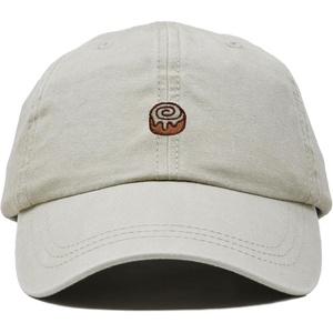 image:imageDALIX Cinnamon Roll Embroidered Dad Hat Cotton Cap Adjustable Strap Bakery Sweet Treat Low Profile WomensWashed Stone White