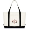 image:imageLove Intertwining Heart Womens Premium Embroidered Tote BagBlack