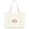 image:imageLove Intertwining Heart Womens Premium Embroidered Tote BagWhite