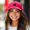 image:imageDALIX Blink Black Cat Embroidered Cotton Outdoor Baseball Cap Dad Hat WomensHot Pink