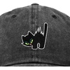 image:imageDALIX Blink Black Cat Embroidered Cotton Outdoor Baseball Cap Dad Hat WomensWashed Black