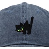 image:imageDALIX Blink Black Cat Embroidered Cotton Outdoor Baseball Cap Dad Hat WomensWashed Navy Blue