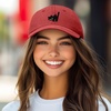 image:imageDALIX Blink Black Cat Embroidered Cotton Outdoor Baseball Cap Dad Hat WomensWashed Red