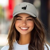 image:imageDALIX Blink Black Cat Embroidered Cotton Outdoor Baseball Cap Dad Hat WomensWashed Stone White