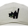 image:imageDALIX Blink Black Cat Embroidered Cotton Outdoor Baseball Cap Dad Hat WomensWashed Stone White